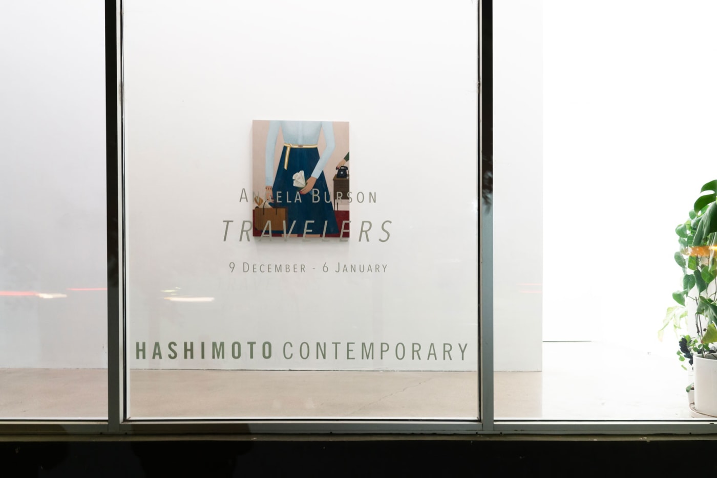 Installation image of Angela Burson's exhibition Travelers at Hashimoto Contemporary Los Angeles.