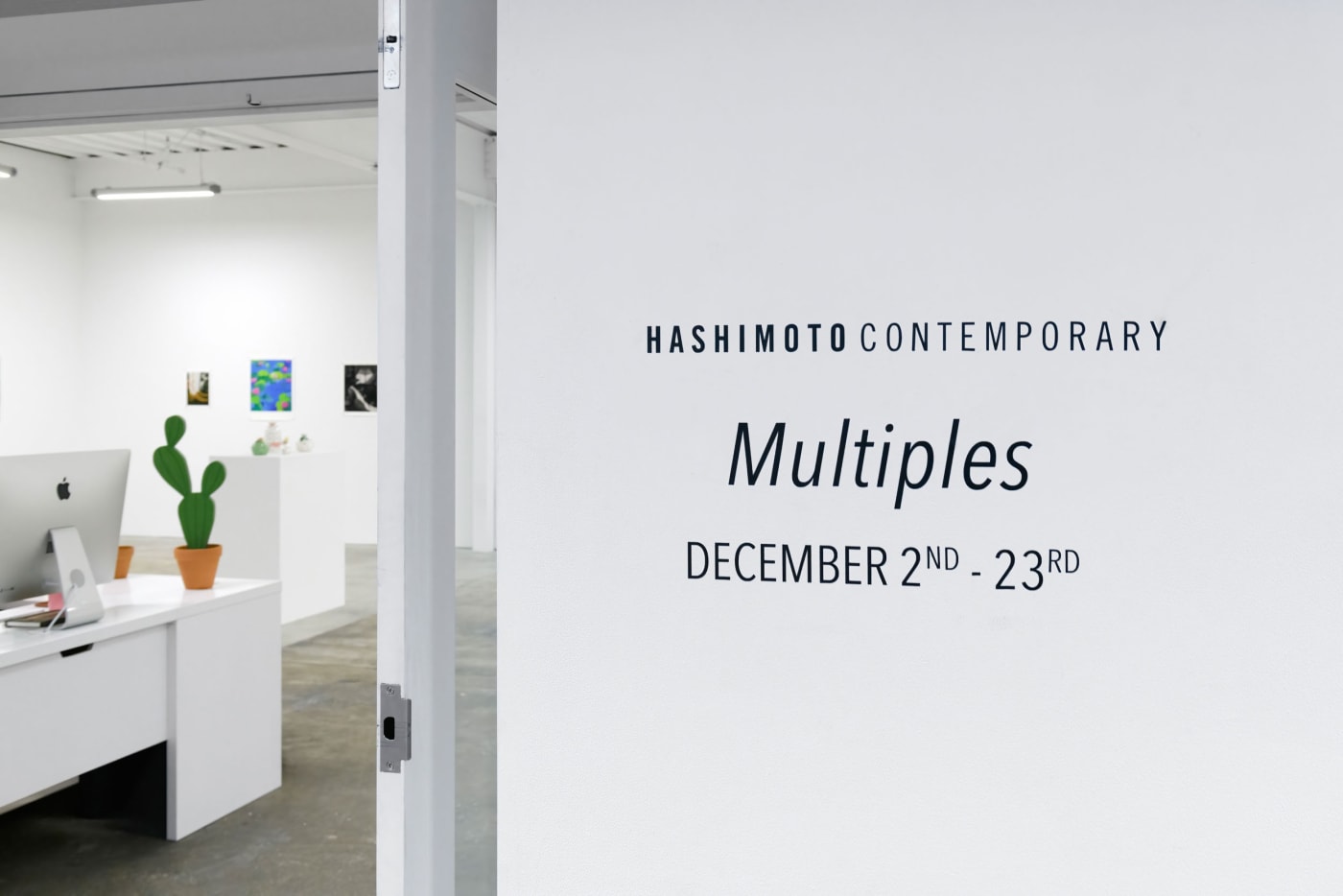 Installation view of Multiples, from exterior.