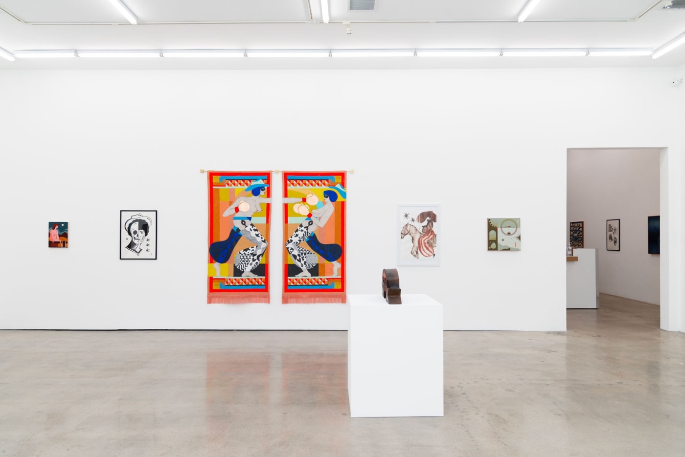 Installation images of group exhibition Weird West at Hashimoto Contemporary Los Angeles