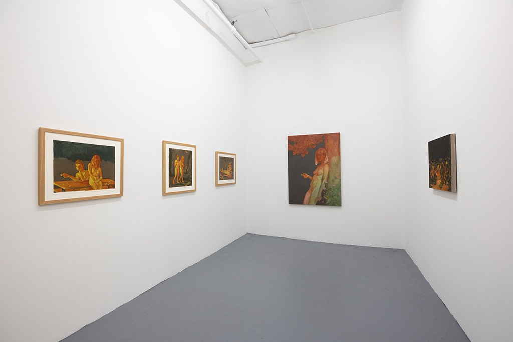 Installation image of Rachel Gregor exhibition "Cruel Babes"