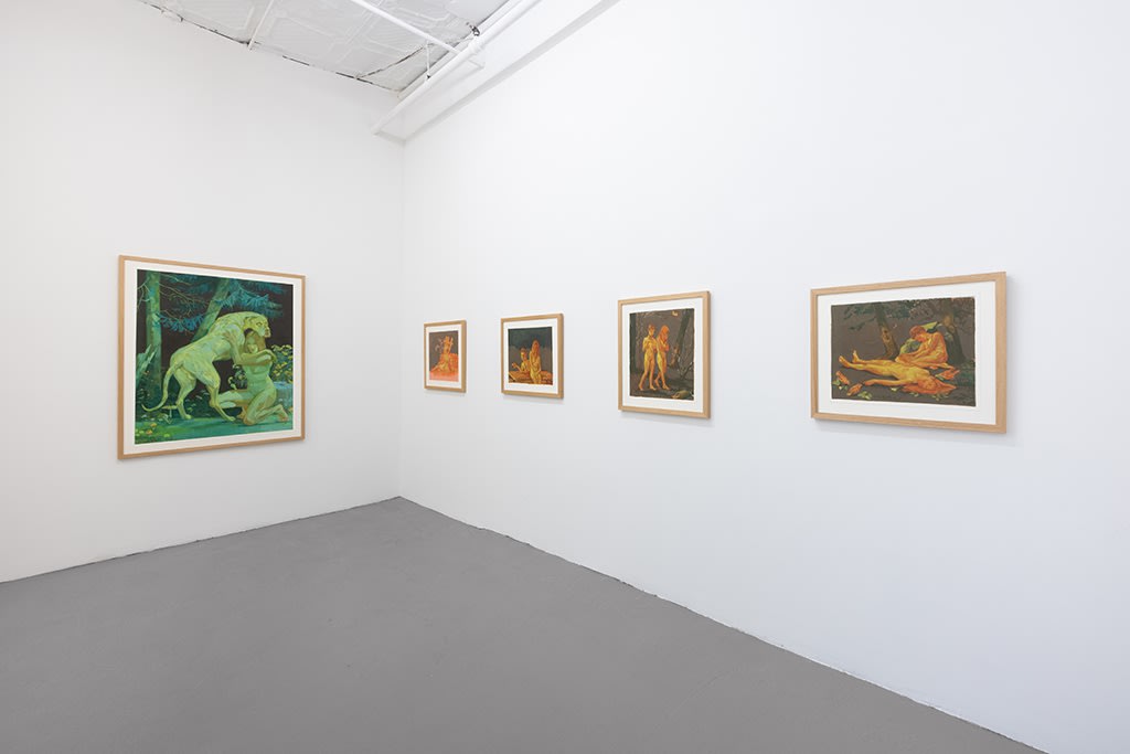 Installation image of Rachel Gregor exhibition "Cruel Babes"