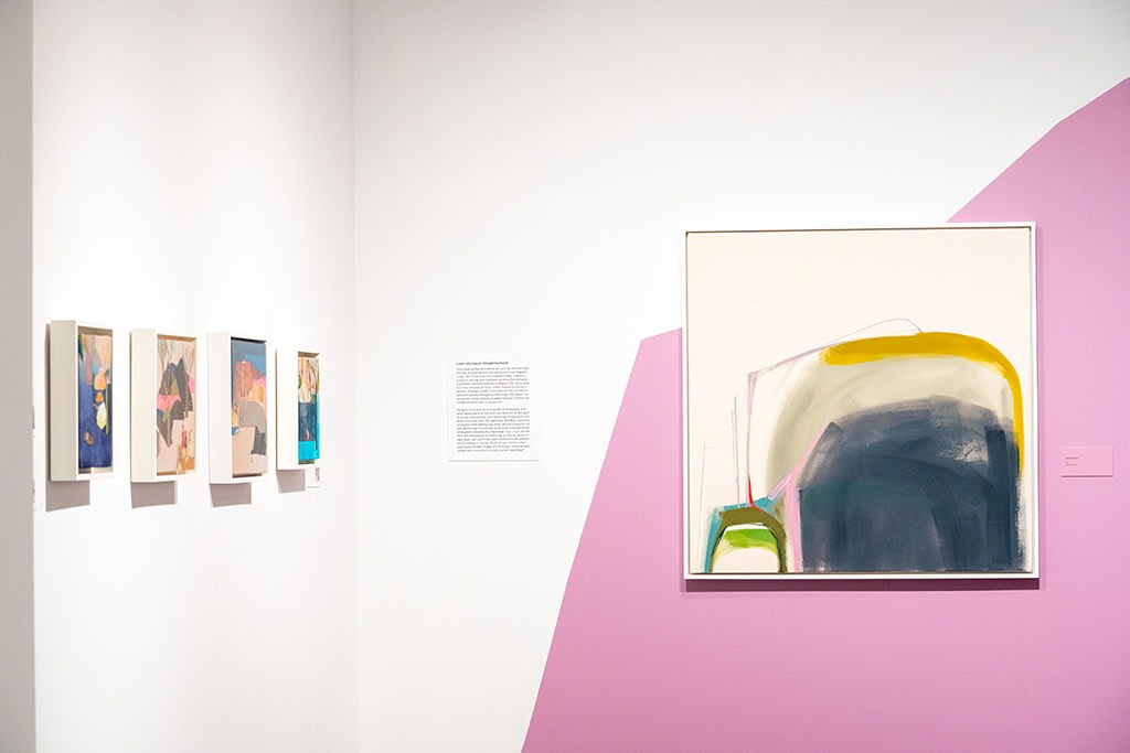 Installation view of Seonna Hong's solo exhibition "Past Lives" at Saint Mary's College Museum of Art