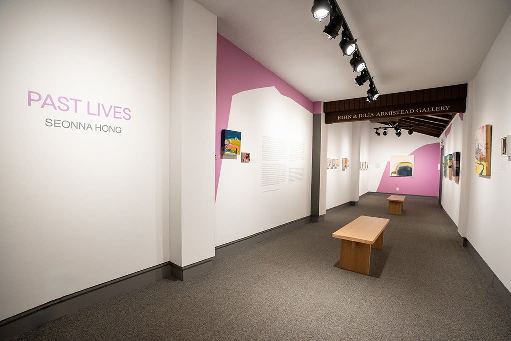 Installation view of Seonna Hong's solo exhibition "Past Lives" at Saint Mary's College Museum of Art