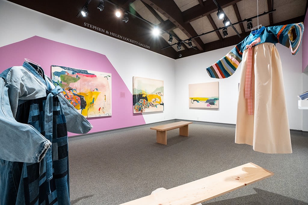 Installation view of Seonna Hong's solo exhibition "Past Lives" at Saint Mary's College Museum of Art
