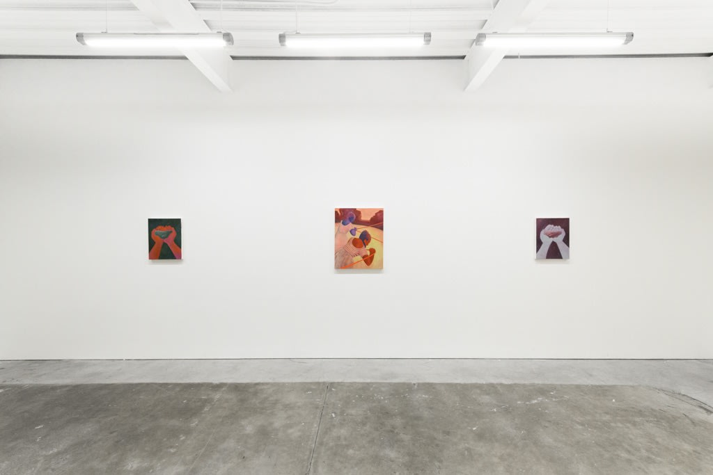 Installation view of Genevieve Cohn's solo exhibition "In Defense of Tenderness," at Hashimoto Contemporary, San Francisco.