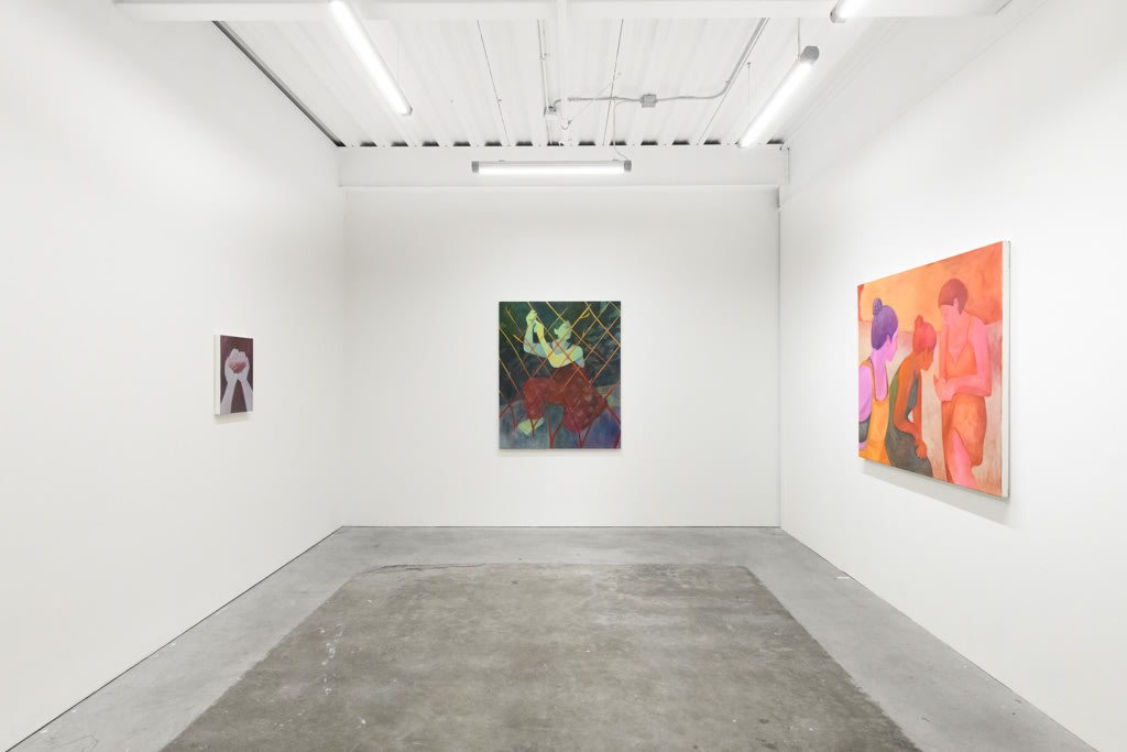 Installation view of Genevieve Cohn's solo exhibition "In Defense of Tenderness," at Hashimoto Contemporary, San Francisco.