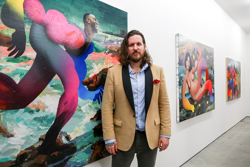 Portrait of artist Erik Jones on the opening night of "Country" at Hashimoto Contemporary NYC