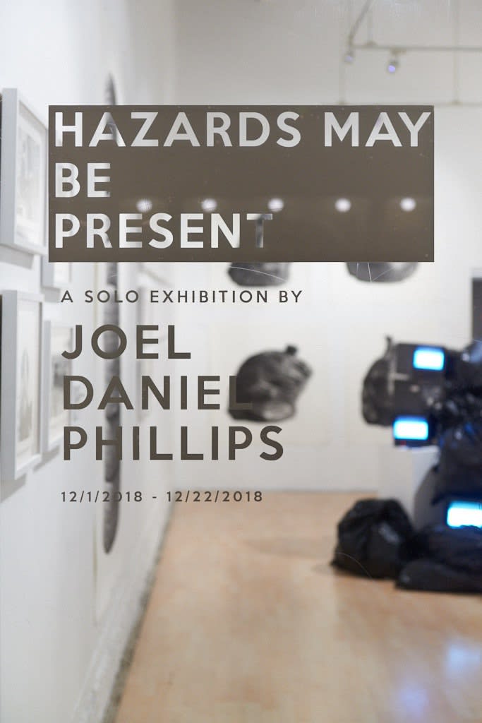 Installation image from Joel Daniel Phillips' "Hazards May Be Present II" at Hashimoto Contemporary SF