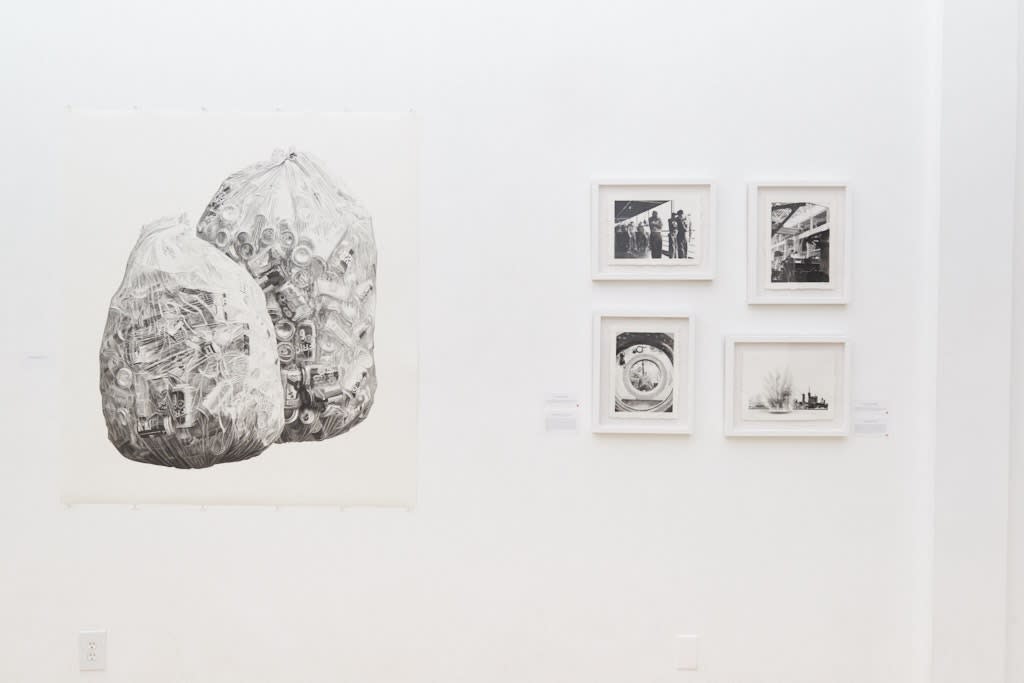 Installation image from Joel Daniel Phillips' "Hazards May Be Present II" at Hashimoto Contemporary SF