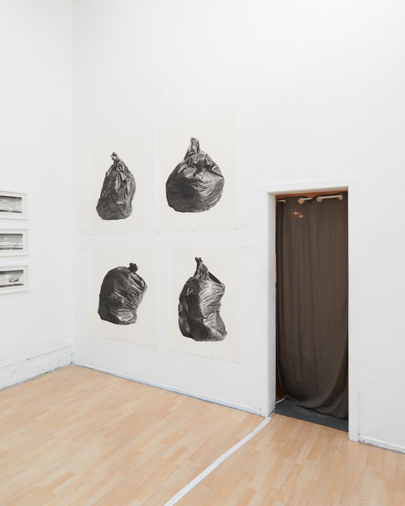 Installation image from Joel Daniel Phillips' "Hazards May Be Present II" at Hashimoto Contemporary SF