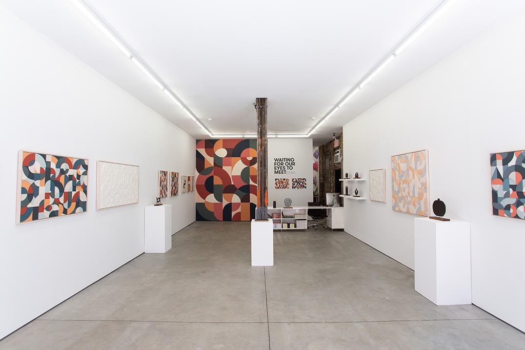 Installation image of Scott Albrecht's exhibition "Waiting For Our Eyes to Meet" at Hashimoto Contemporary NYC