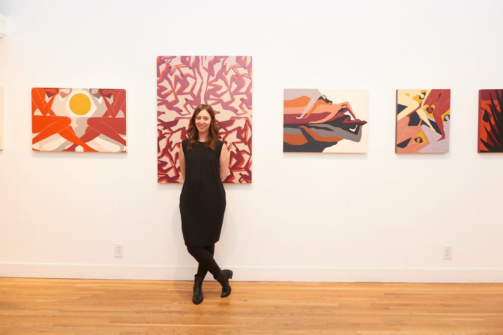 Portrait of Laura Berger's at her exhibition "Sentient" at Hashimoto Contemporary SF