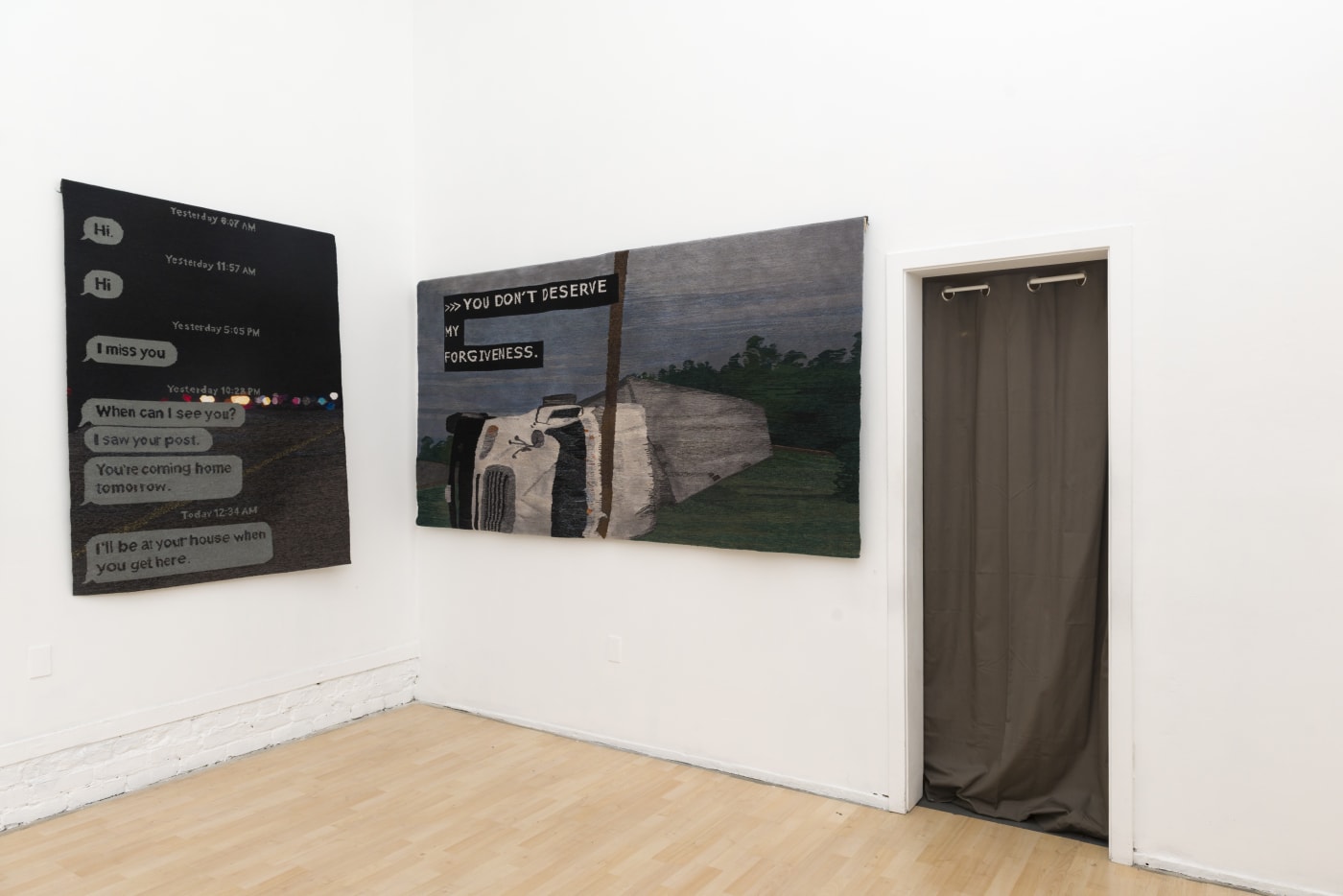 Installation image from Erin M. Riley's  "Simple" at Hashimoto Contemporary SF