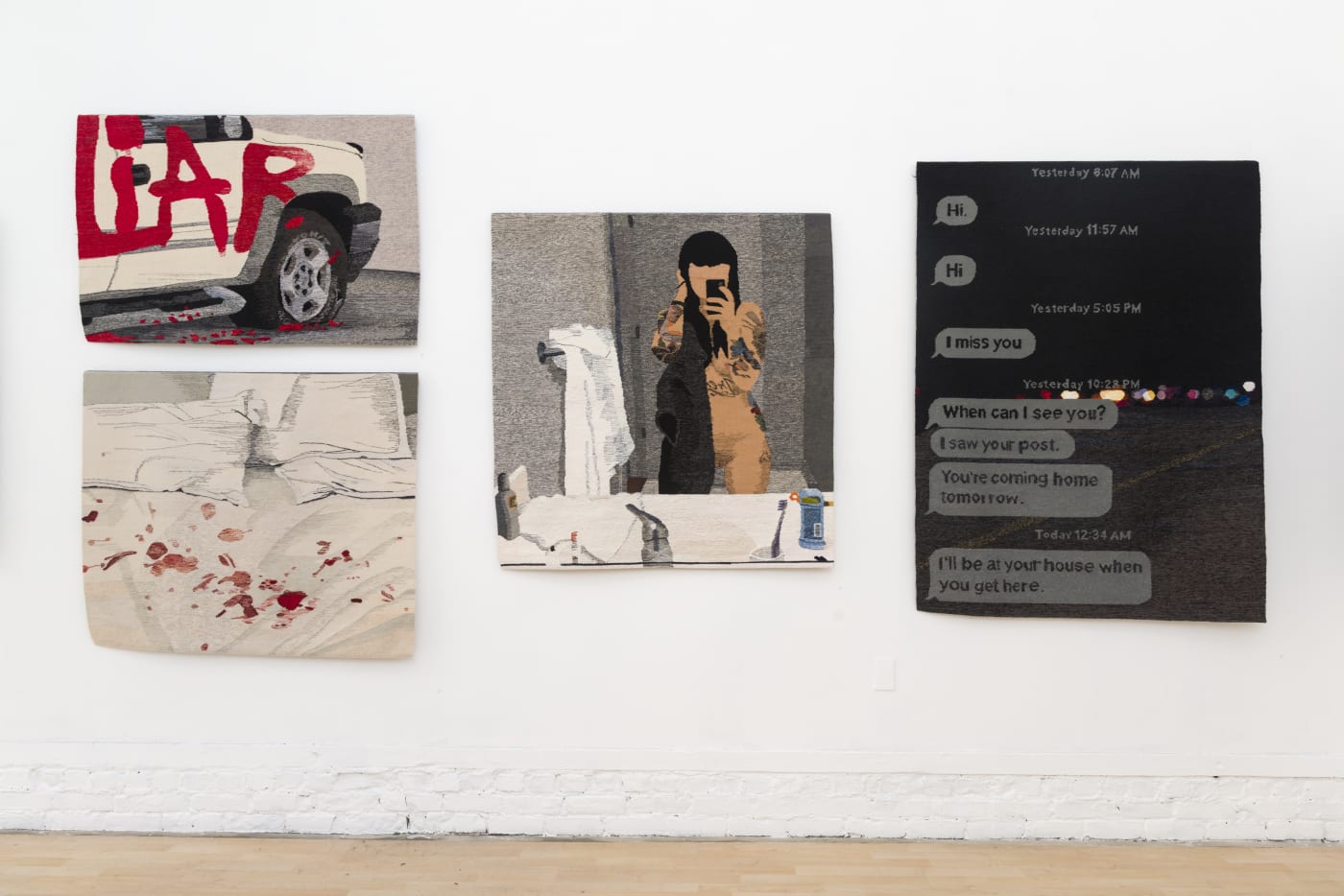Installation image from Erin M. Riley's  "Simple" at Hashimoto Contemporary SF