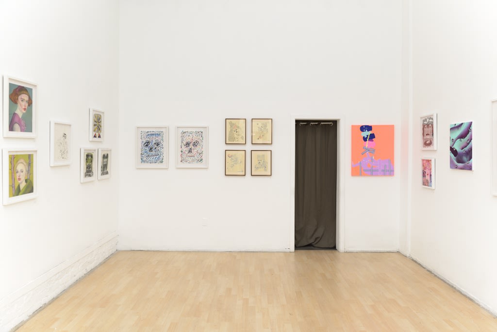 opening night photos of gallery wall for 'A Tree Falls In The Woods'