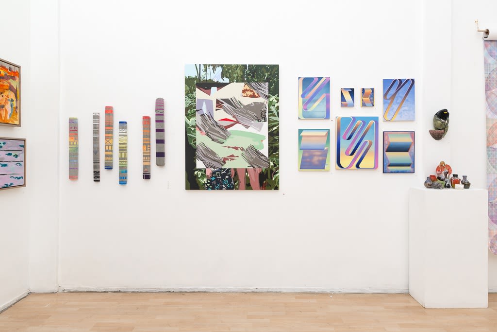 Installation image from "Reading Between the Lines" curated by Anna Valdez at Hashimoto Contemporary SF