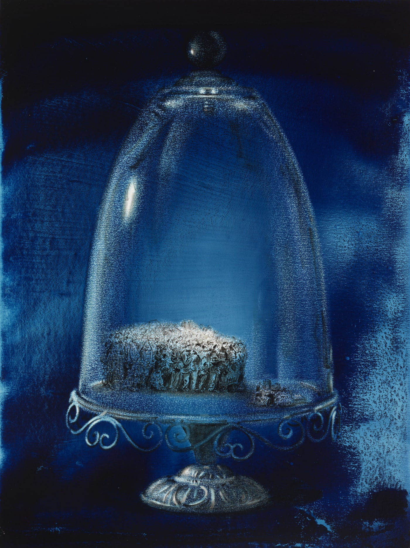 Lu Chao, A Piece of Black Forest Cake with Prussian Blue, 2018