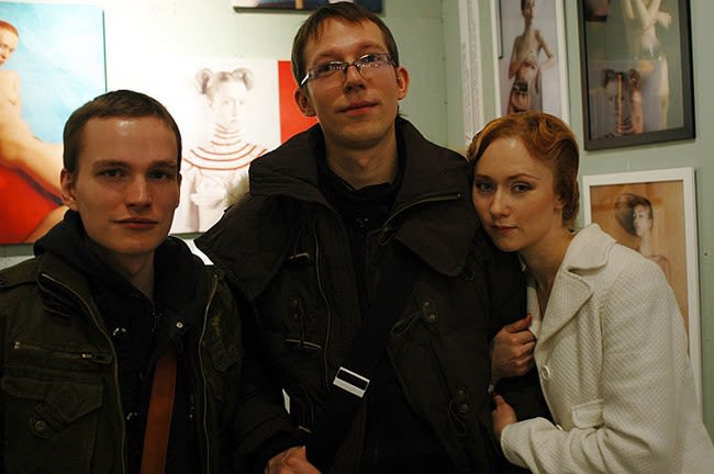 The gang: Oleg Dou, Anton Belov and Katerina Belkina