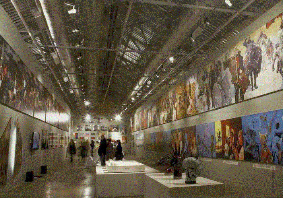 A part of the exhibtion space on Winzavot Moscow
