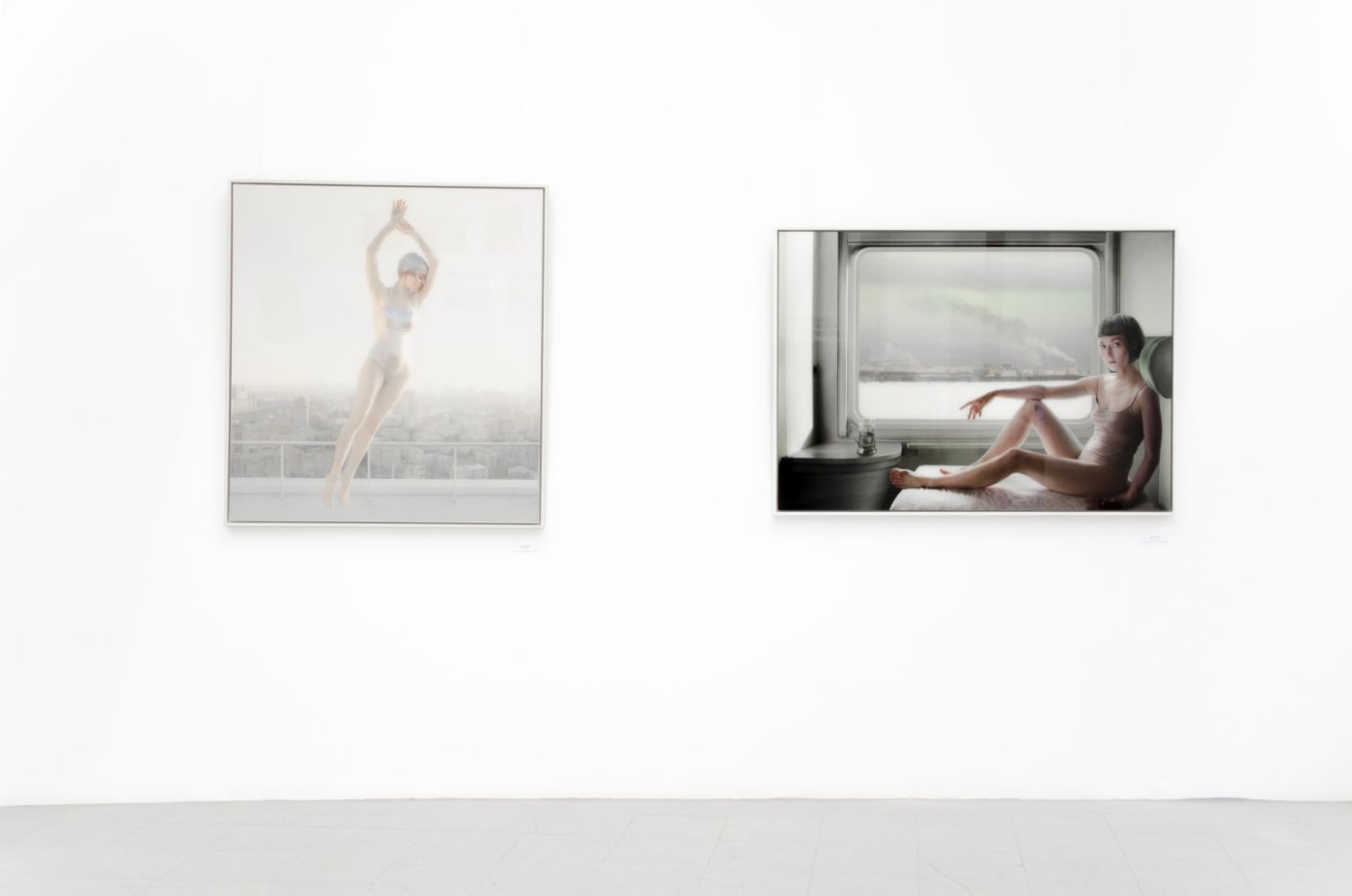 Katerina Belkina, left: Fly!, 2010, 110 x 100 cm right: The Flight. Poezd, 2010, 92 x 130 cm
