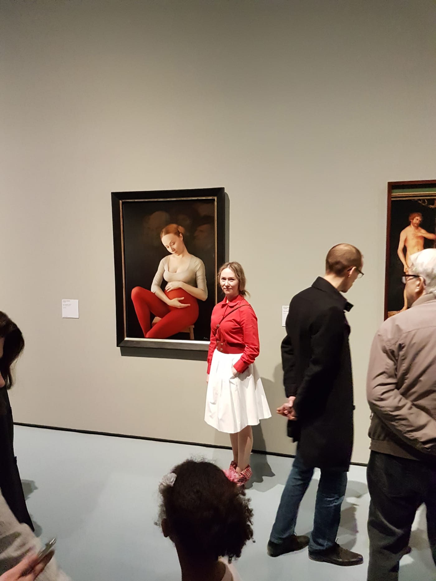 Katerina Belkina in front of her artwork "The Sinner" 2014