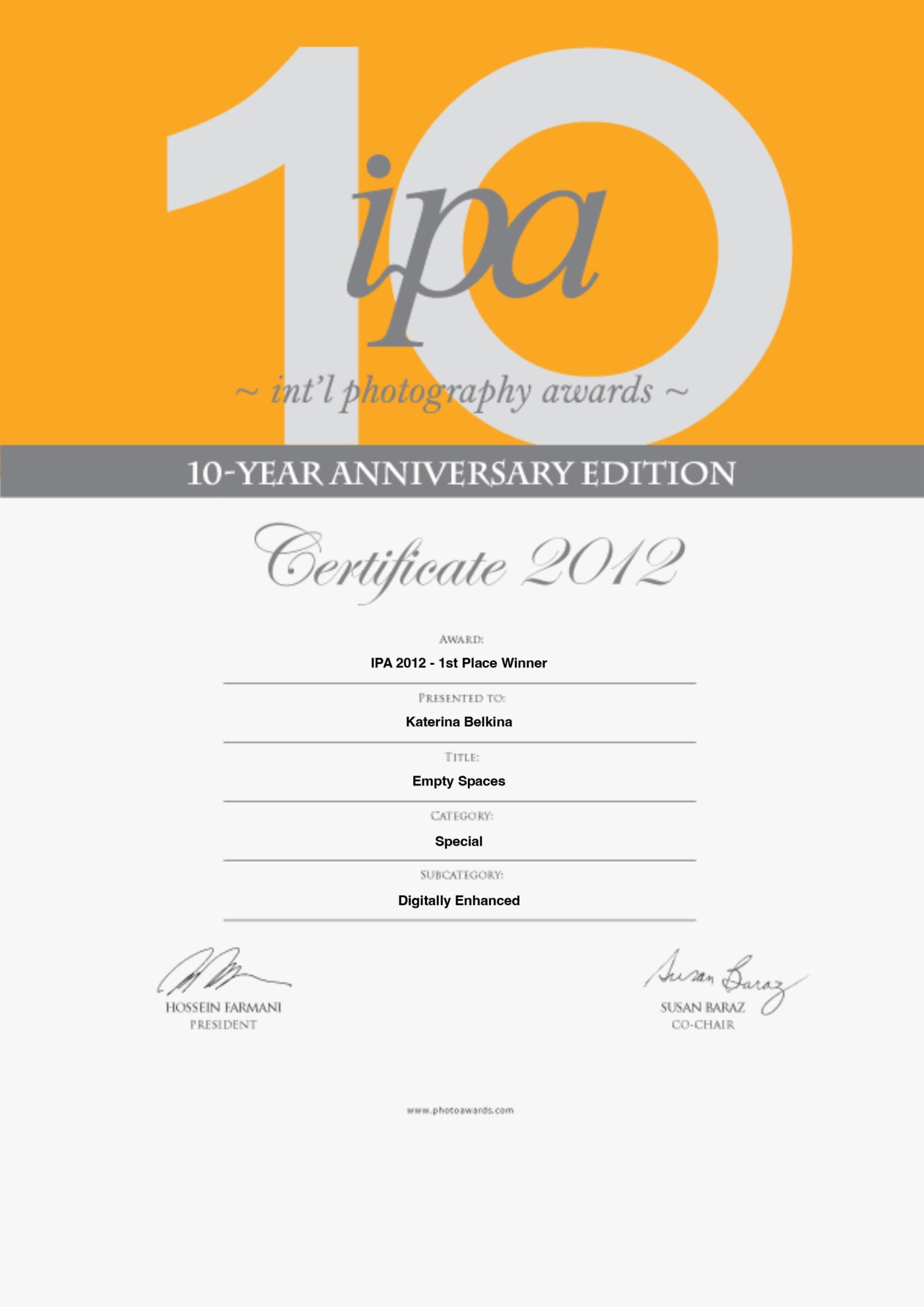 IPA International Photography Awards 2012