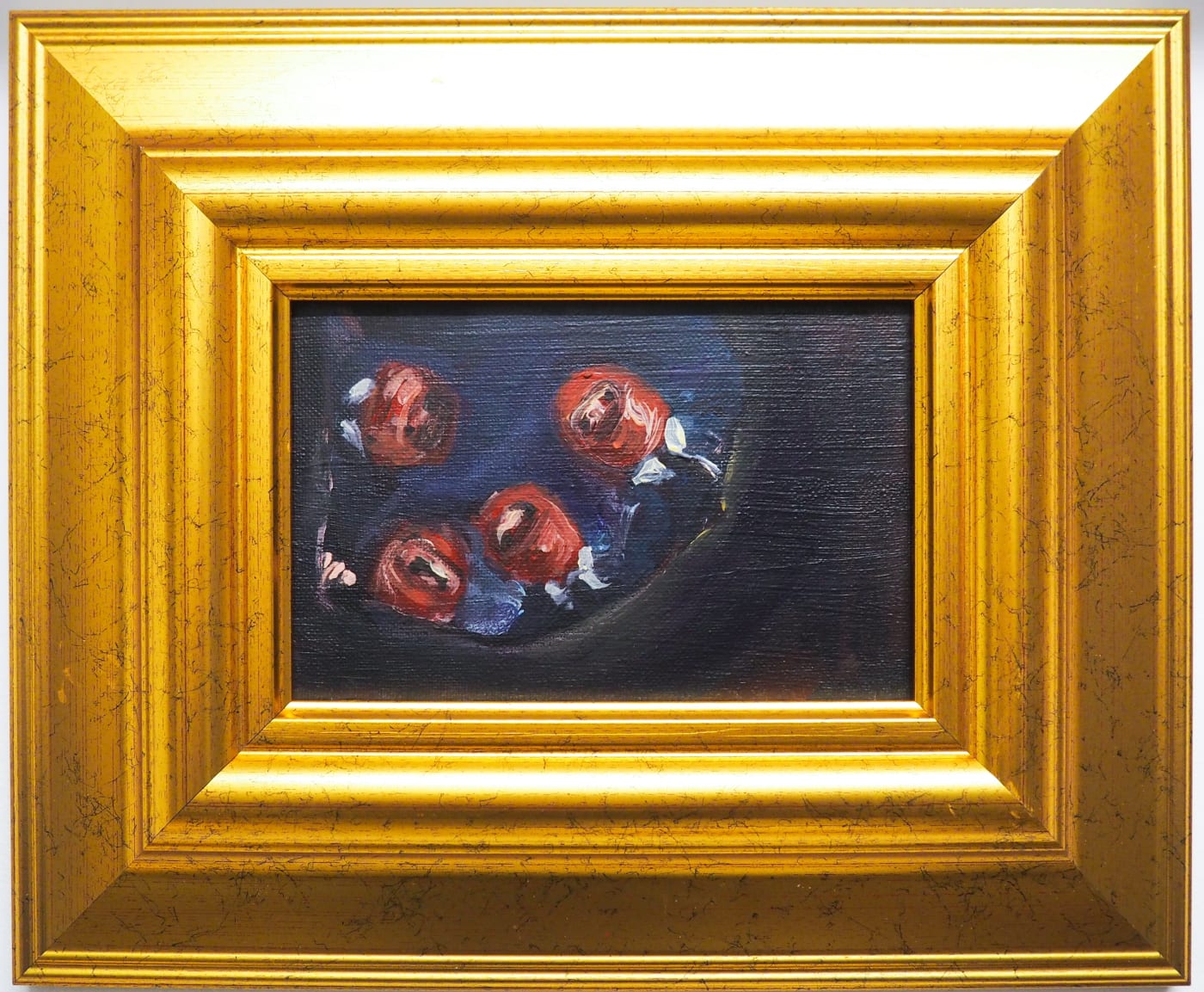 Yassine Balbzioui, message from underground, 2018 Oil on canvas 33.3 x 27.3 cm (framed)