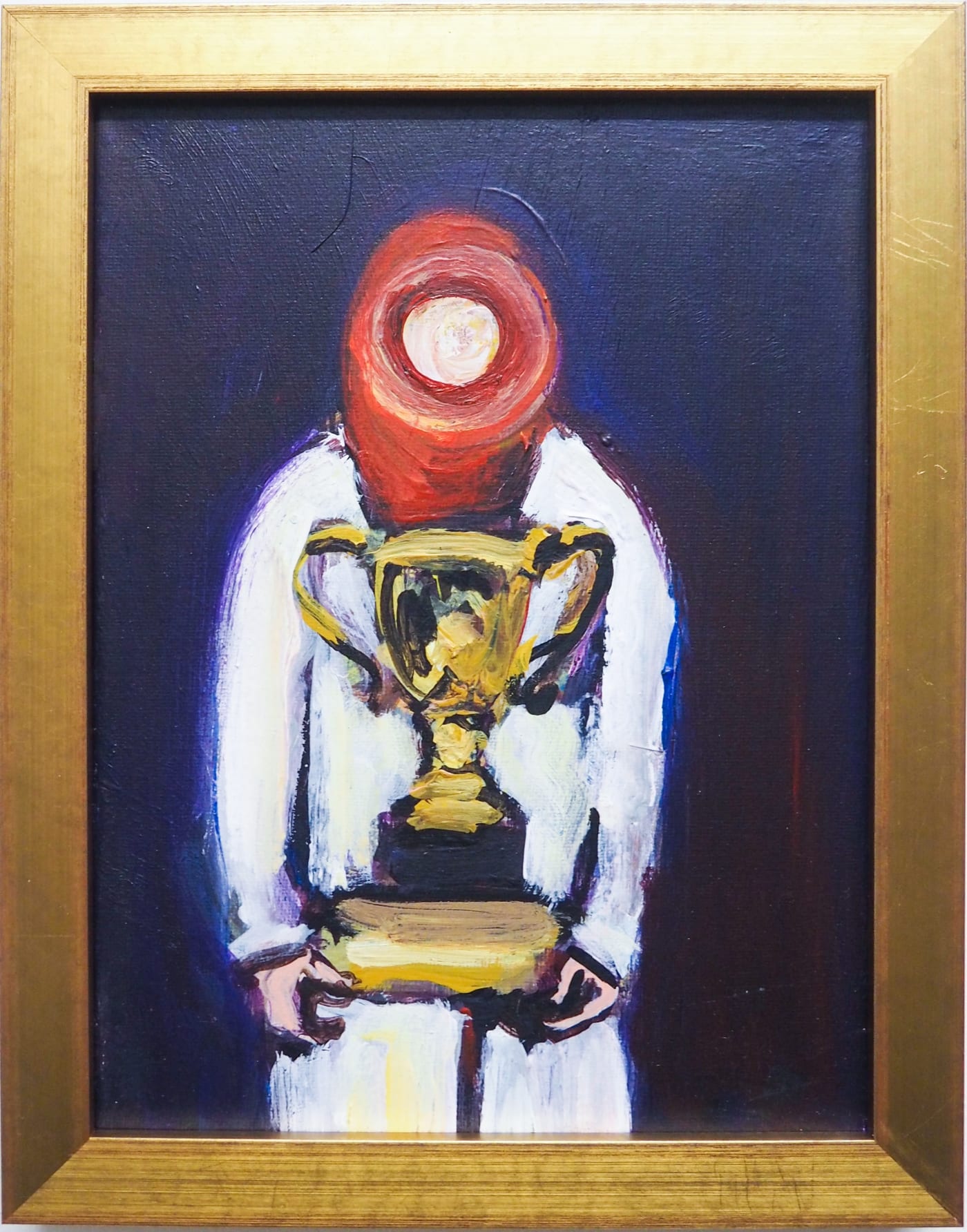 Yassine Balbzioui, easy game 2, 2018 Oil on canvas 22.5 x 17.5 cm (framed)