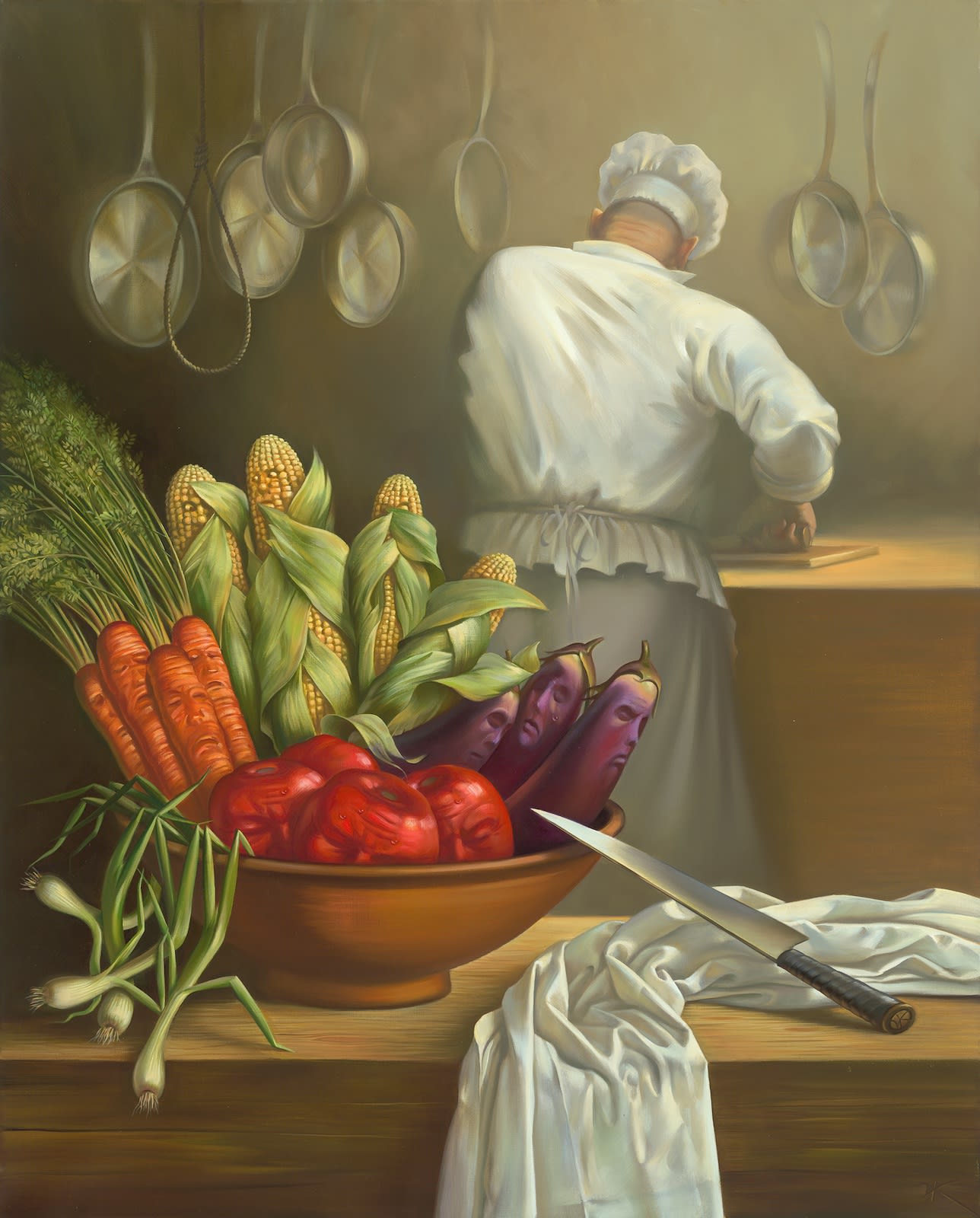 VEGETARIAN DRAMA 36 x 29 INCHES