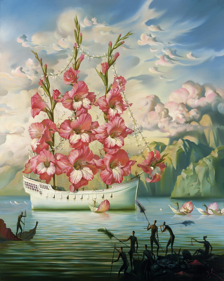ARRIVAL OF THE FLOWER SHIP - 25 x 20 INCHES