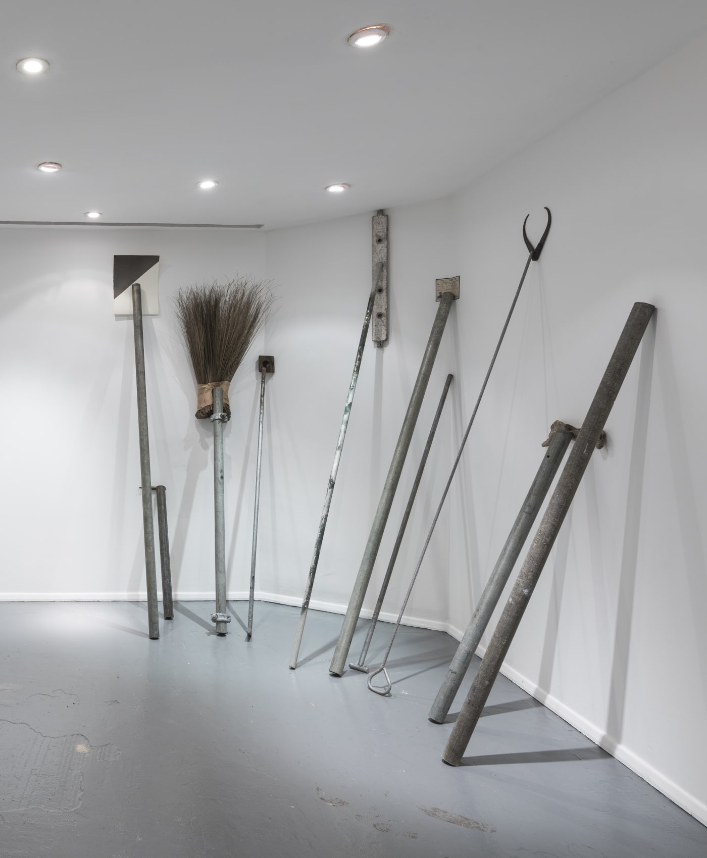 Fernando Otero Reconstruction of the World I: The Symbols, 2016 Metal tubes and diverse objects Variable dimensions