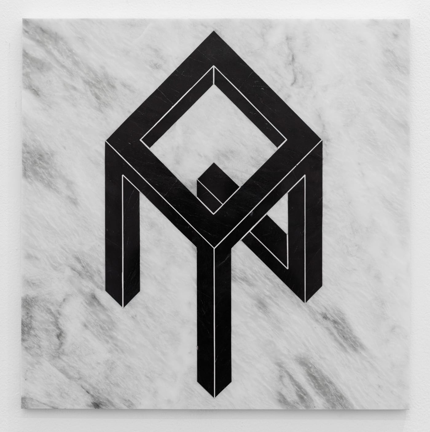 Hamra Abbas Open Cube: After LeWitt 6, 2019 Marble 61 x 61 cm 24 x 24 in
