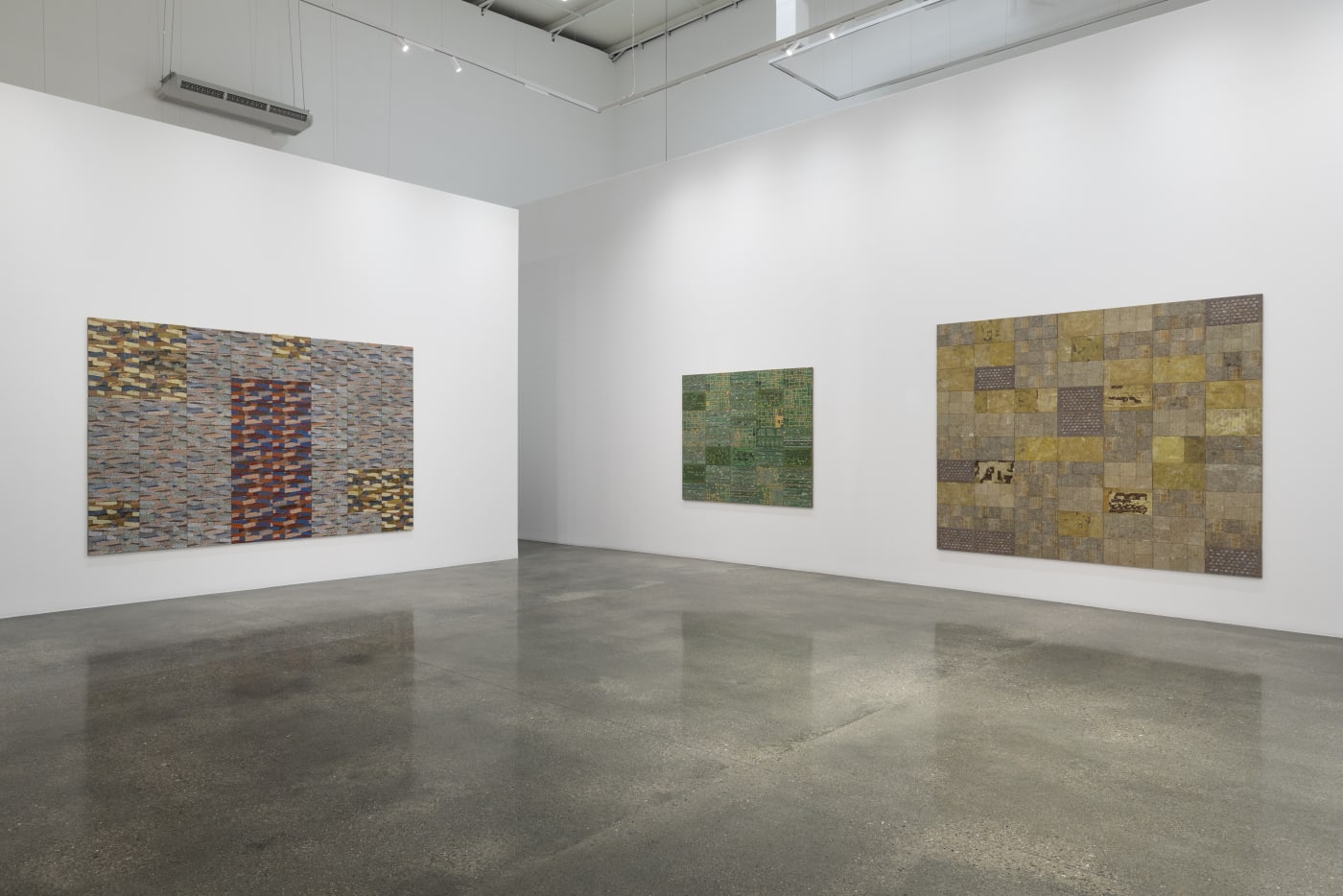 Installation view of Elias Sime: 'Through the Window - በመስኮቱ ውስጥ'. Photography by Ismail Noor of Seeing Things. Courtesy of the artist, James Cohan and Lawrie Shabibi.