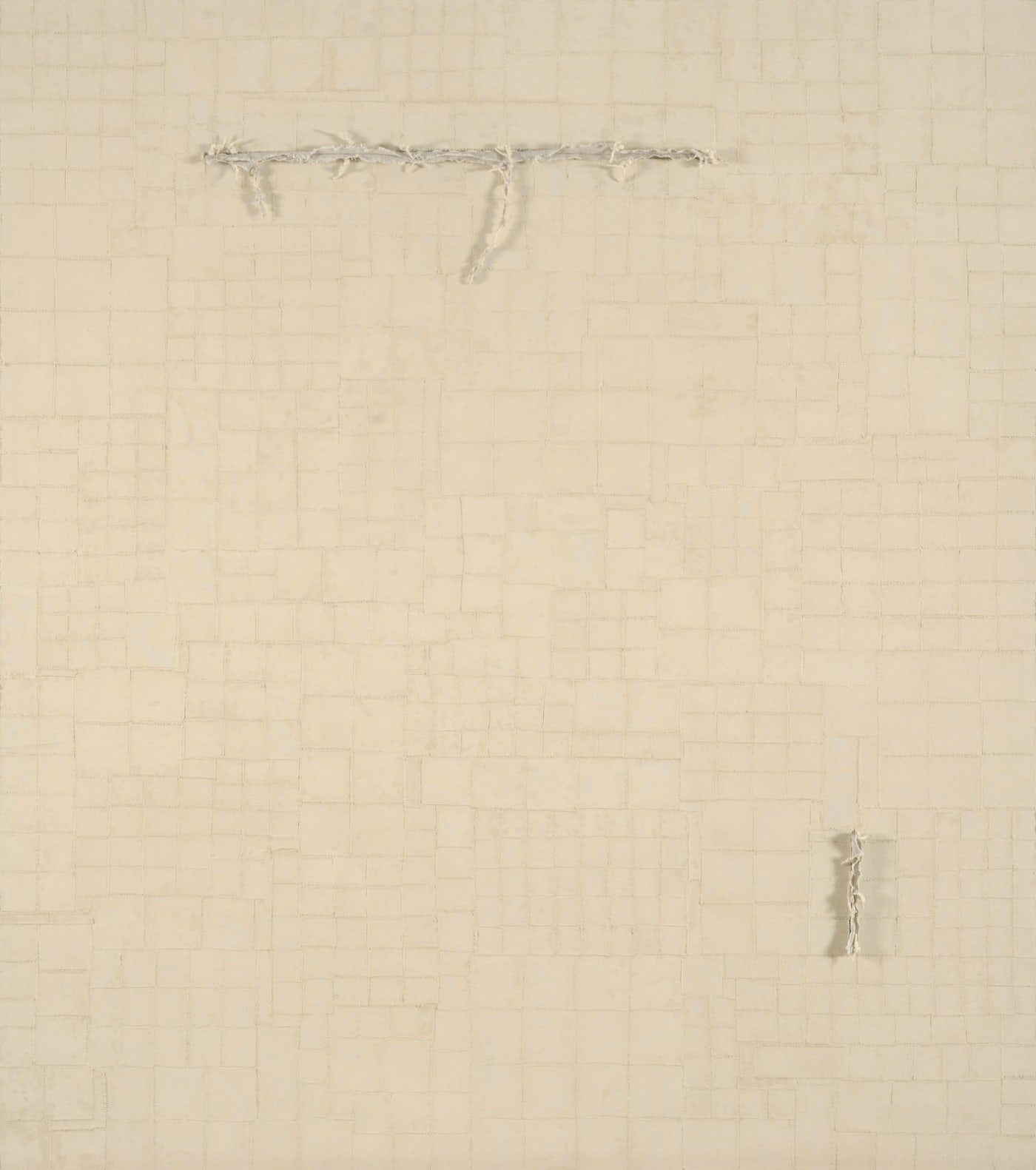 Roberto Diago, Untitled (Serie Espacio Interior), 2015, 170 × 150 cm / 66 7/8 × 59 1/8 in, Mixed media, fabric