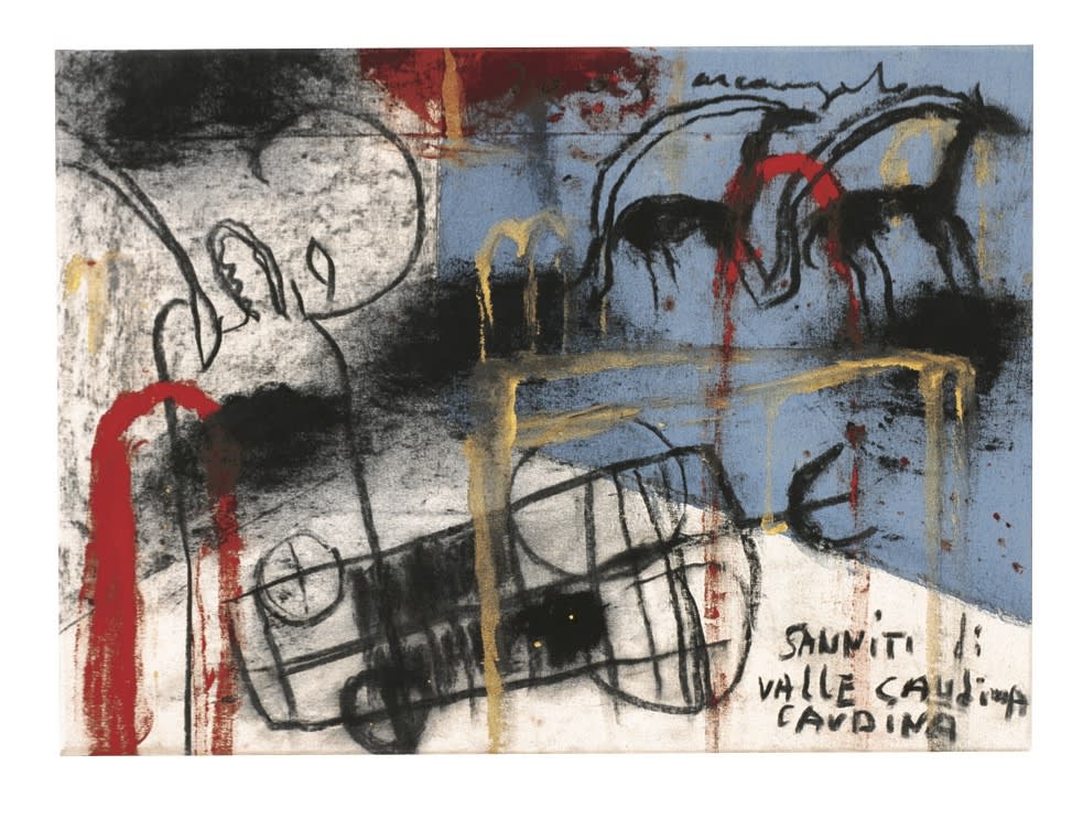 I Sanniti di valle Caudinia, 2003, tecnica mista su tela, cm 36x50