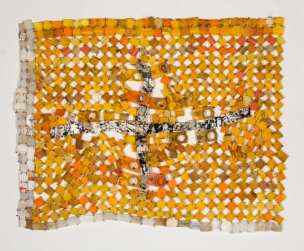 Dripping cross, 2019, 130x160, plastiche e fili di rame