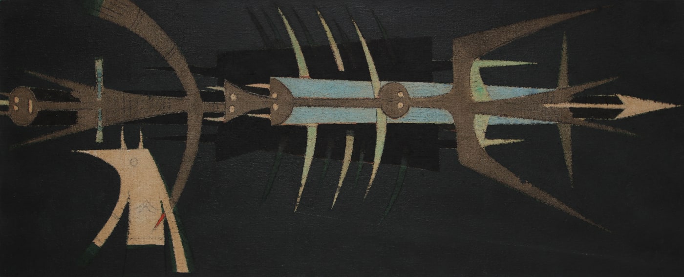 Lam, Conversazione a due, 1959, cm 59x149