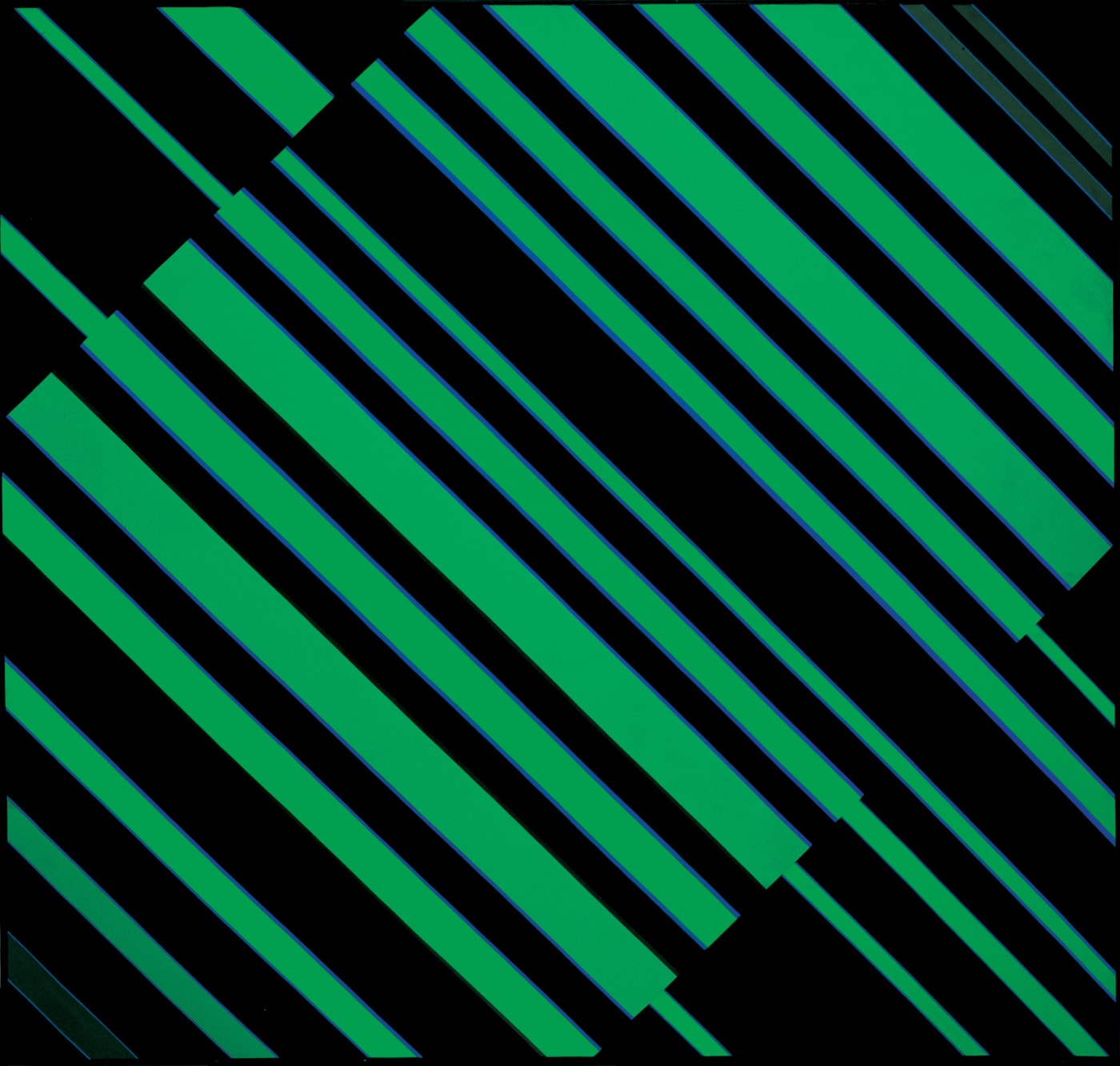 Schwarz Gr Nes Kontinuum, 1966, acrilico su tela, cm 170X171
