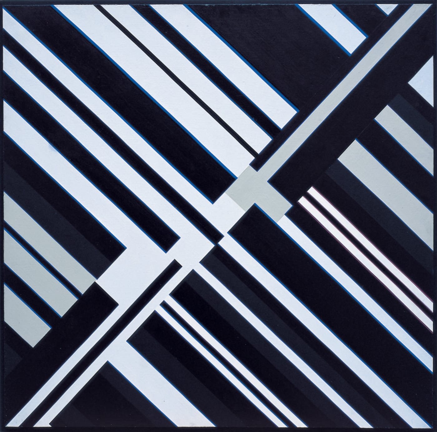 Progression Diagonal, 1962-64, acrilico su tavola, cm 75,5X77