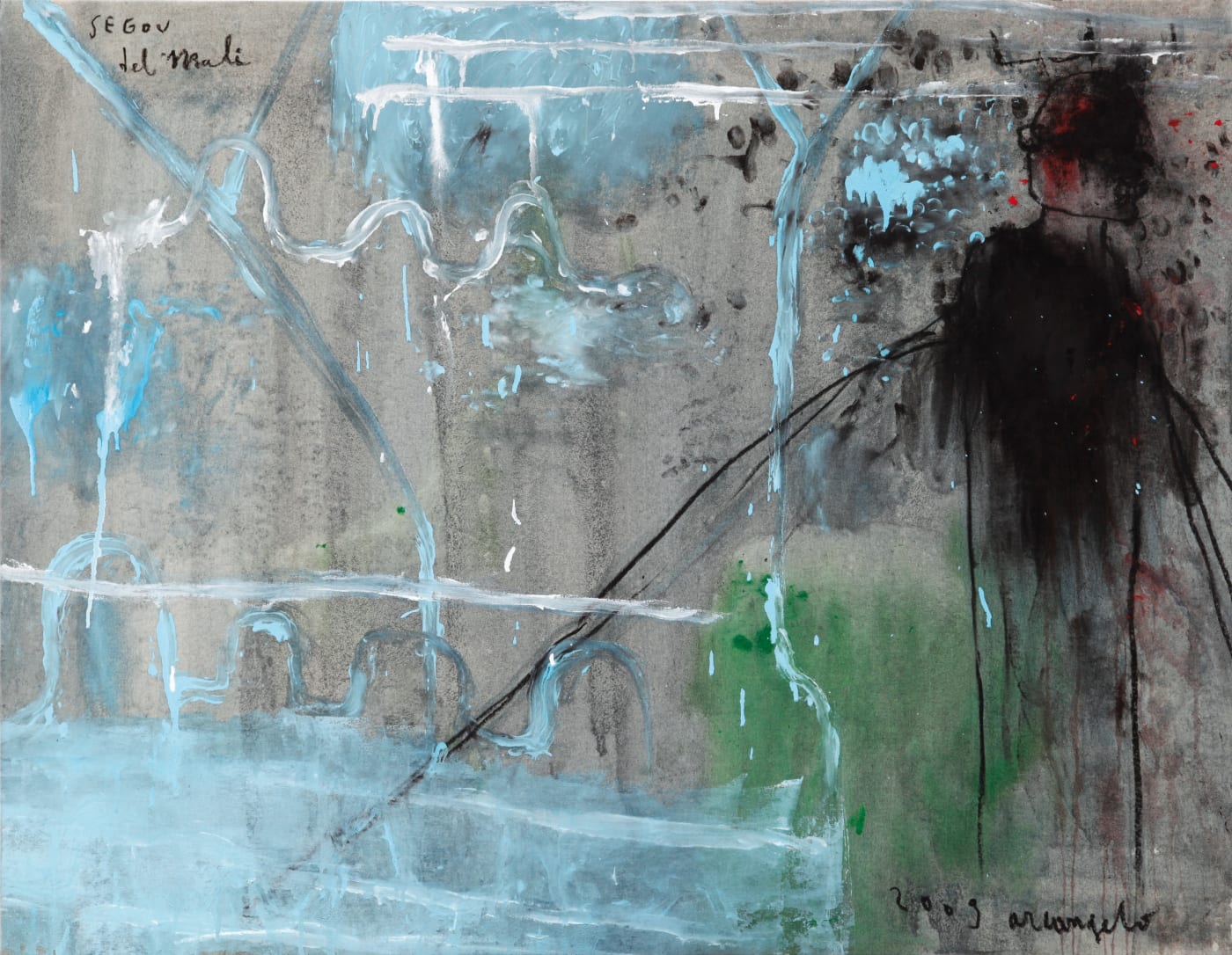 Sègou del Mali, 2009, tecnica mista su tela, cm 86x111