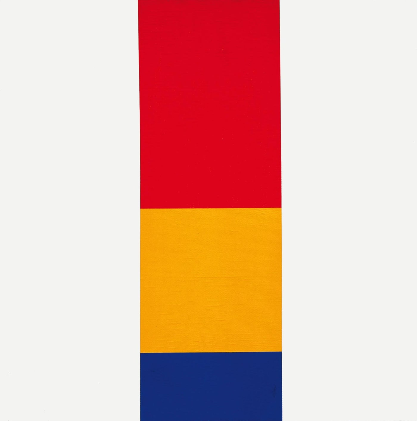 aus gelb zu rot und blau, 1959-67, olio su tela, cm 62x62