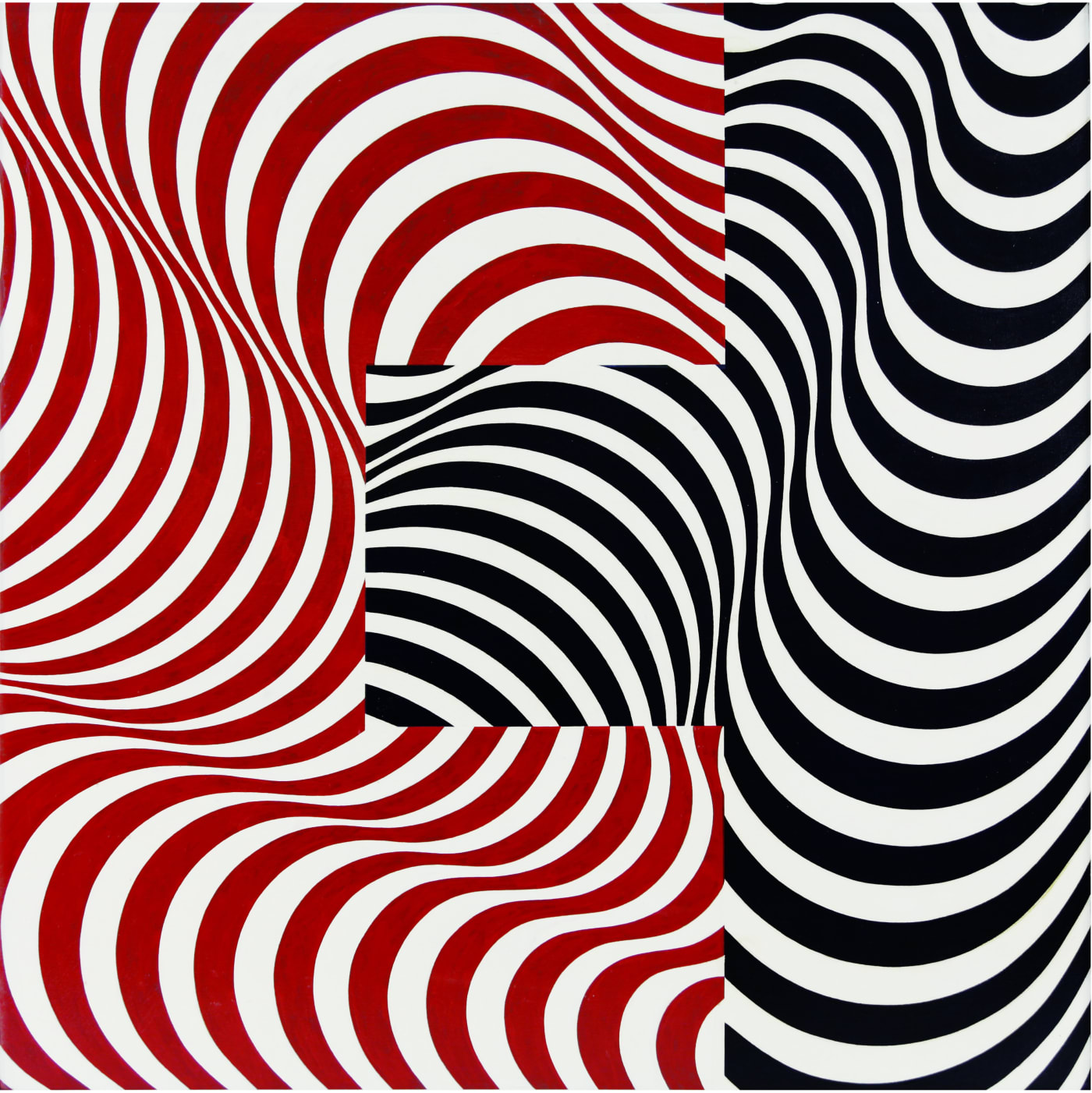 Franco Grignani, Incastro Fluttuante 33, 1965, olio su tela, cm 96x96