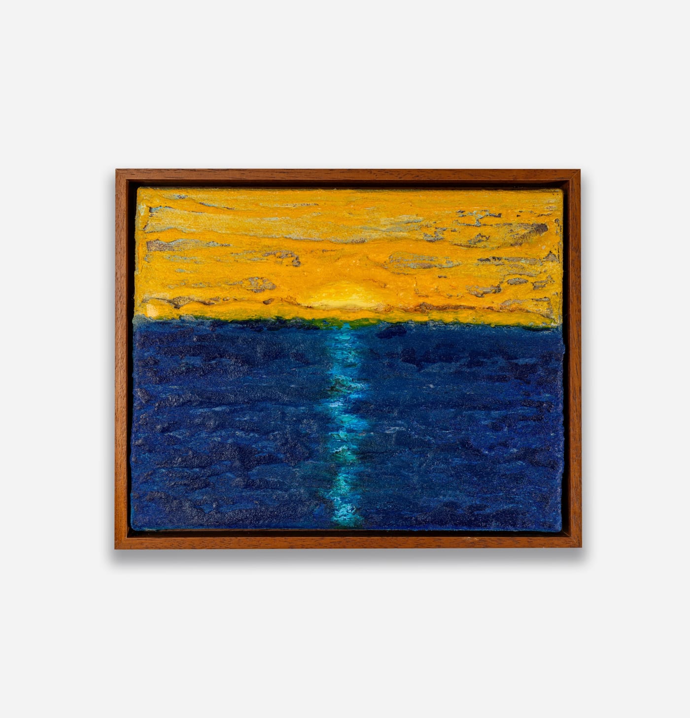 Yoab Vera, Recuerditos Cotidianos: Walking on Sunshine, 2023, Oil stick and concrete on canvas, 7⅞ x 9⅞ in. (20 x 25 cm)
