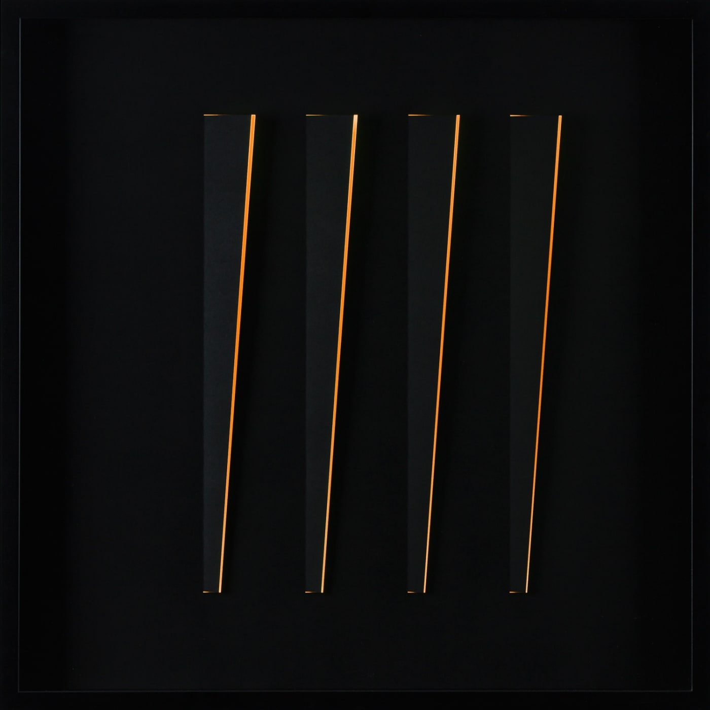 Barks No. 1 , 2012 Lacquered cardboard, plexiglass and led 23 3/5 × 23 3/5 × 2 4/5 in 60 × 60 × 7 cm