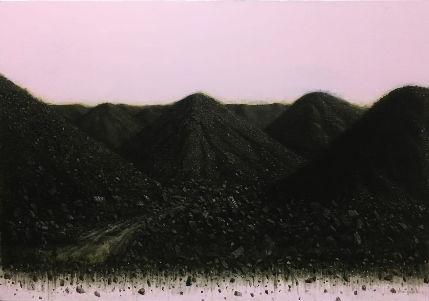 N°2, 2019 Charcoal, Enamel and Oil on canvas 27 3/5 × 39 2/5 in 70 × 100 cm