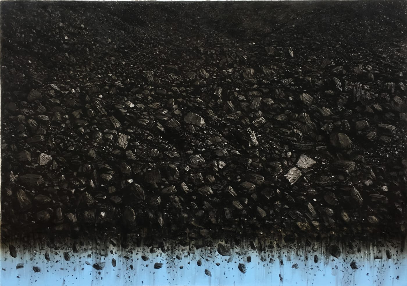 N°3, 2019 Charcoal, Enamel and Oil on canvas 27 3/5 × 39 2/5 in 70 × 100 cm