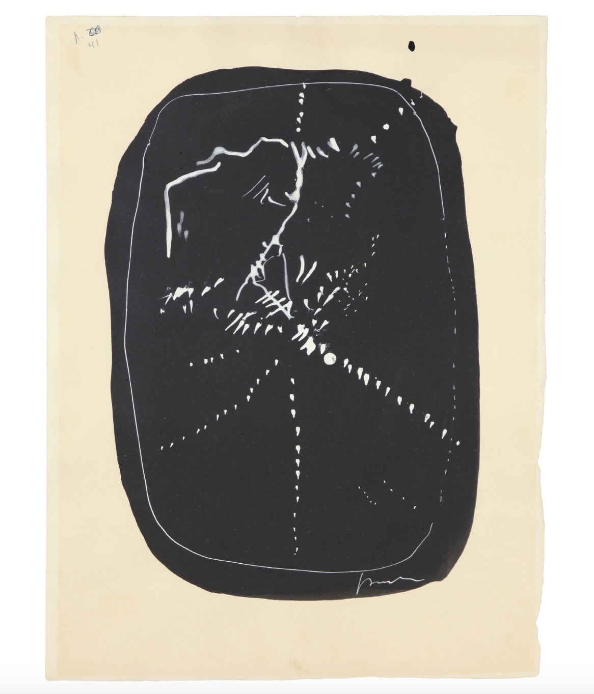 Lucio Fontana Illustration for Il prato del silenzio, 1956