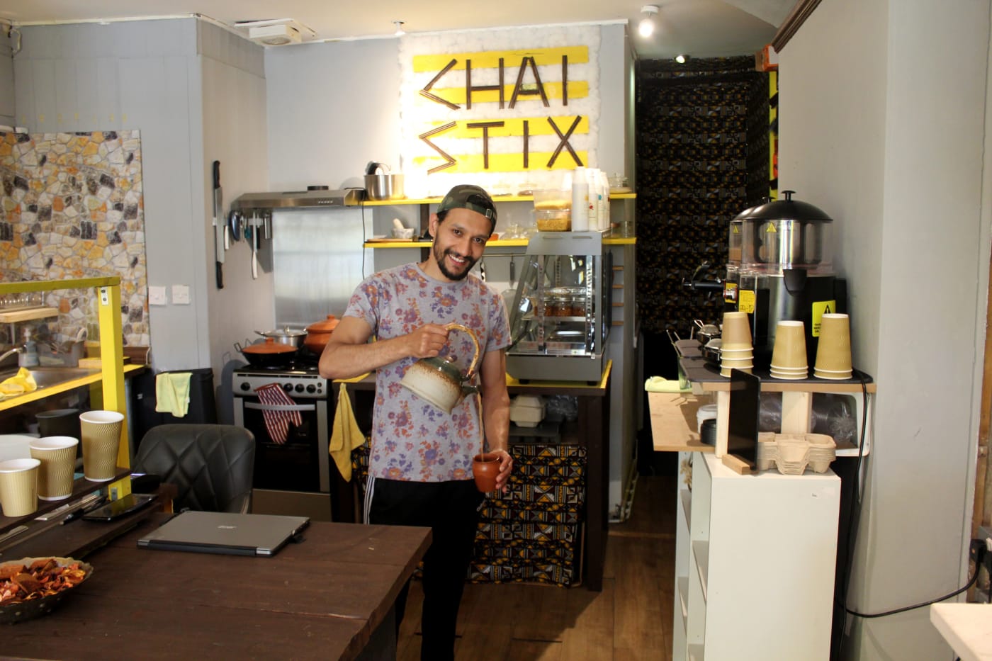 Abdul at Chai Stix, 4 Tanner’s Hill, Deptford, Photo by Mark Shackleton, 2022