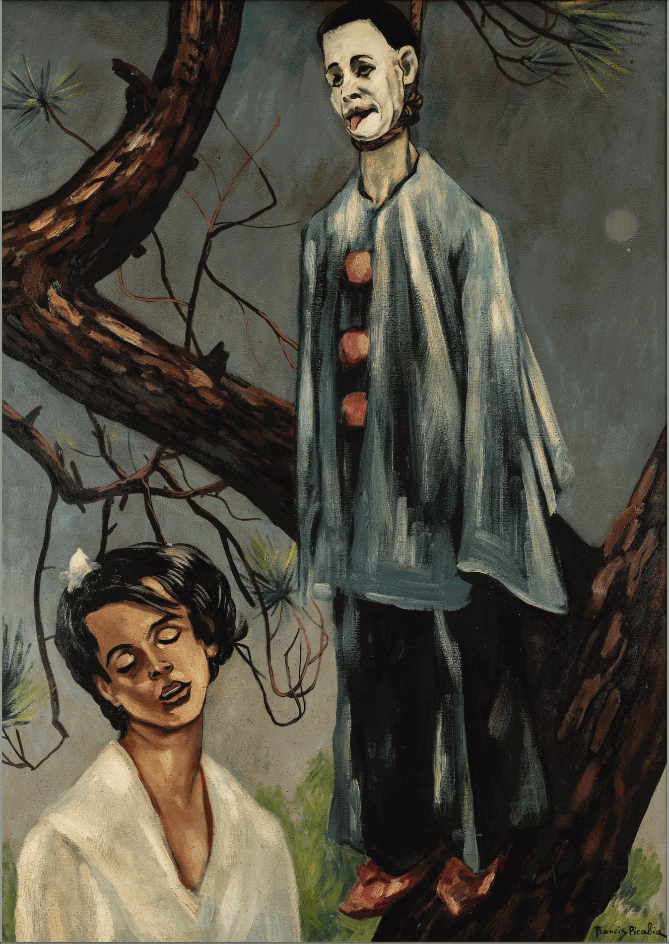 Francis PICABIA Pierrot pendu, 1940-1941 huile sur carton, 106 × 76cm collection privée