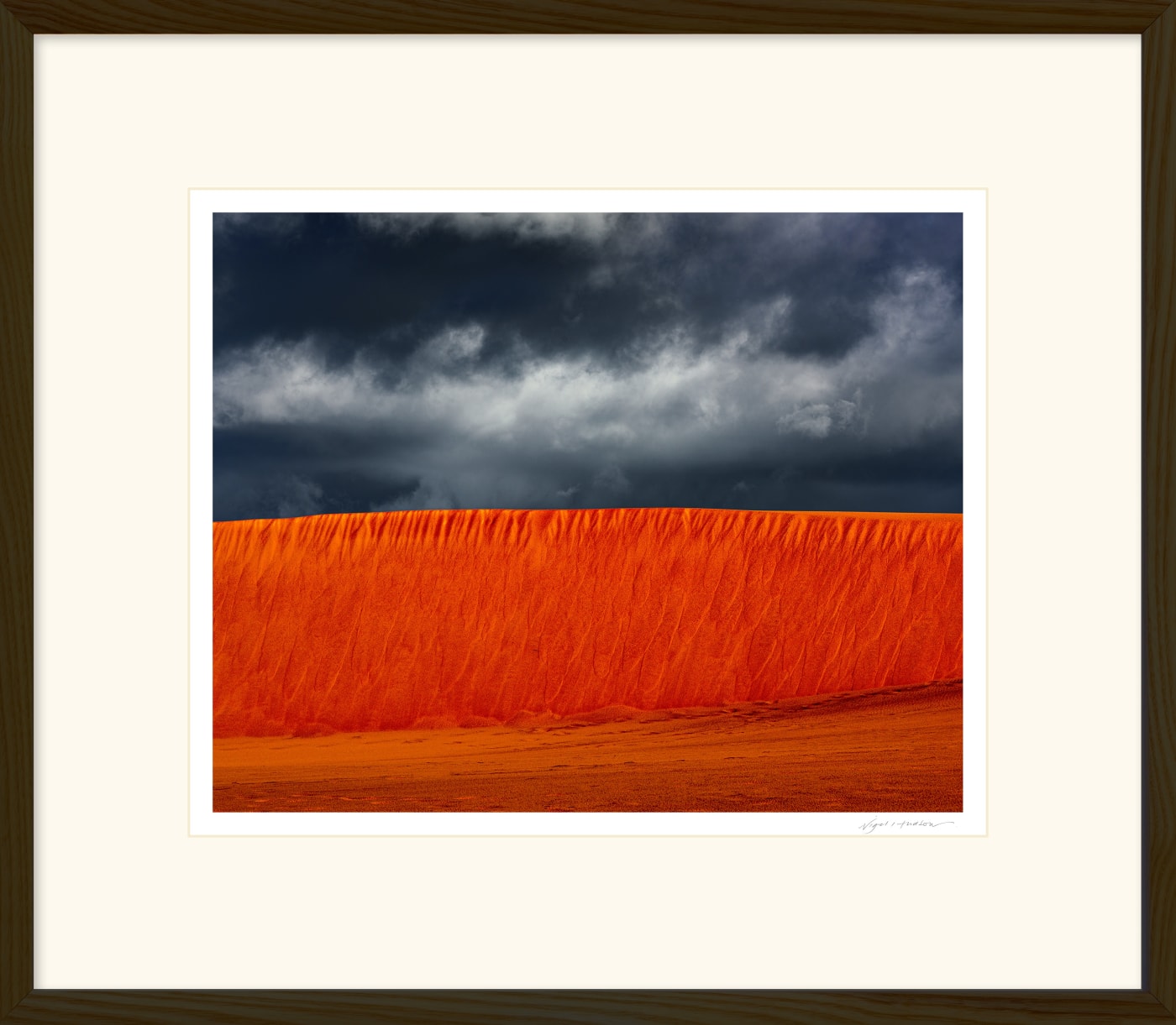 'WALL OF SAND' Archival Pigment Print on Platinum Etching Fine Art Paper. The print is framed in an oiled Walnut Cushion frame, protected with Water White Glass that provides maximum clarity. Available in 3 sizes, framed and ready to hang. Includes first class delivery by courier. Edition of 3 in each of 3 sizes. Prices from £245.00 including courier delivery to your front door.